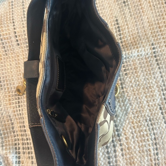 Coach Brown and Blue Hobo Bag - Picture 3 of 4